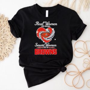 Best real women love Heart baseball smart women love the Browns 2023 shirt