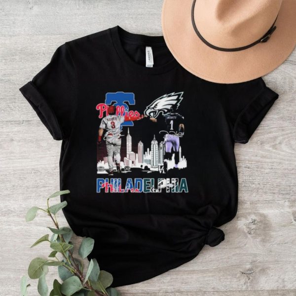 Bryce Harper And Jalen Hurts Philadelphia Sports 2023 Signatures Shirt