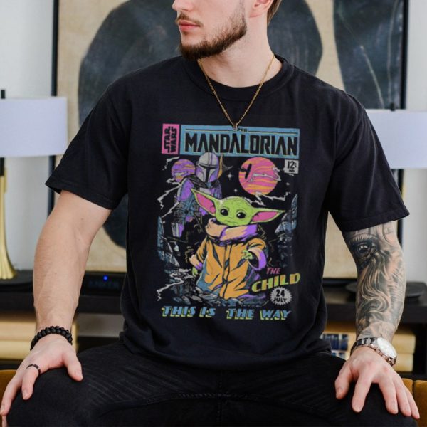 Neon Mandalorian Comic Book Cover Star Wars T Shirt