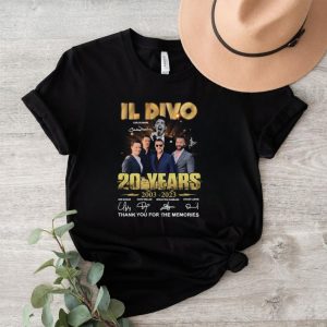 Official Il Divo 20 Year 2003 – 2023 Thank You For The Memories Signatures T shirt