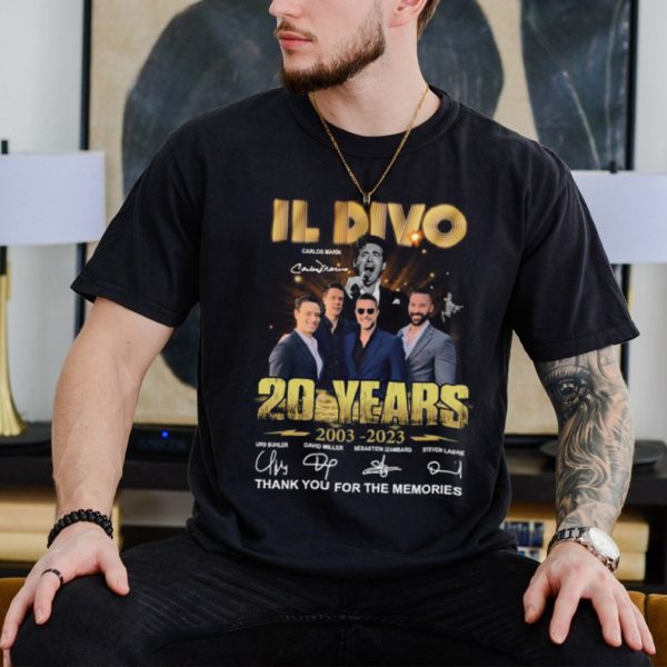Official Il Divo 20 Year 2003 – 2023 Thank You For The Memories Signatures T shirt