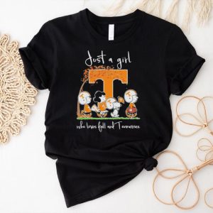 Official The Peanuts Just a girl who loves fall and Tennessee shirt