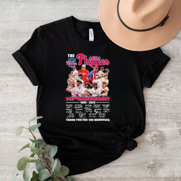 Official The Philadelphia Phillies 140th anniversary 1883 2023 thank you for the memories shirt