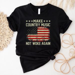 Official Vintage Make Country Music Not Woke Again American Flag T Shirt