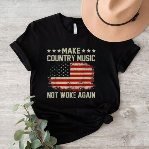 Official Vintage Make Country Music Not Woke Again American Flag T Shirt