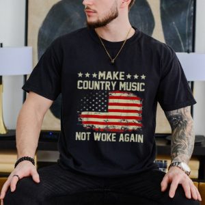 Official Vintage Make Country Music Not Woke Again American Flag T Shirt