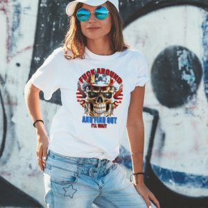 Official skull Fuck Around And Find Out I’Ll Wait Usa Flag Shirt