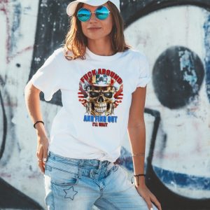 Skull Fuck Around And Find Out I’Ll Wait Usa Flag Shirt