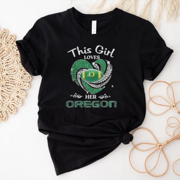 This Girl Loves Her Oregon Duck Logo Heart Diamond 2023 Shirt