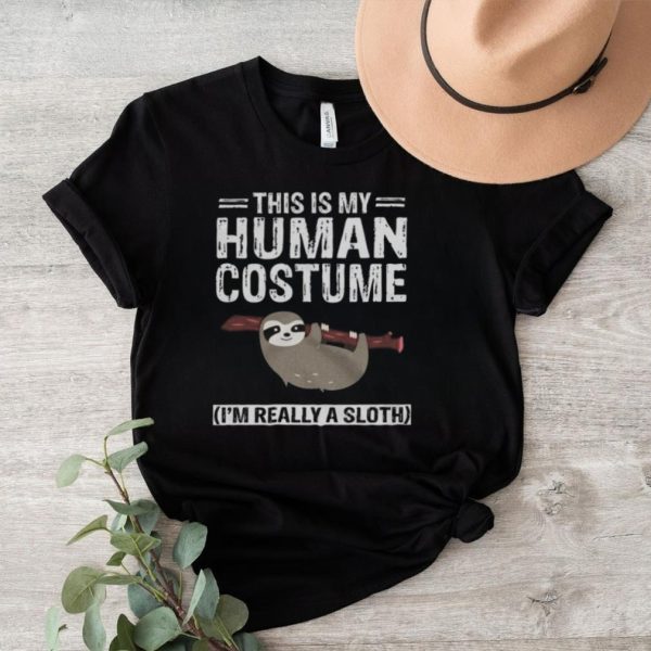 puqo6UNQ Sloth This Is My Human Costume Cute Sloth Halloween Unisex Lazy Sloth T Shirt2