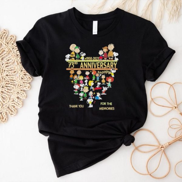 Original peanuts Charles M. Schulz 1950 2023 73rd Anniversary Thank You For The Memories Shirt