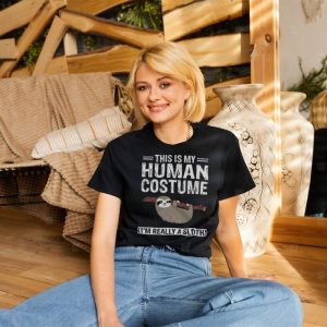 iwO9ca1L Sloth This Is My Human Costume Cute Sloth Halloween Unisex Lazy Sloth T Shirt3