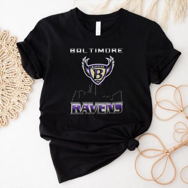 1996 Baltimore Ravens skyline city vintage shirt