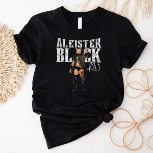 Aleister Black professional wrestler pose signature shirt