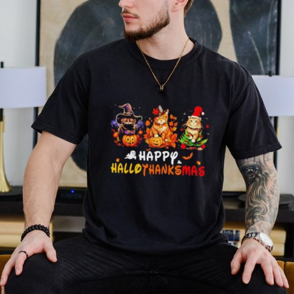 Cat Happy Hallothanksmas shirt