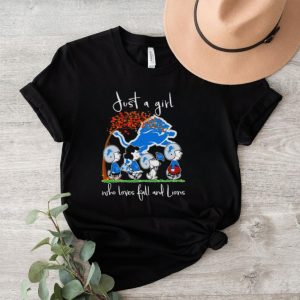 Detroit Lions just a girl who loves fall and lions shirt