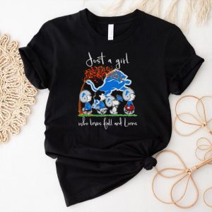 Detroit Lions just a girl who loves fall and lions shirt