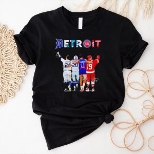 Detroit sports teams best players signatures shirt