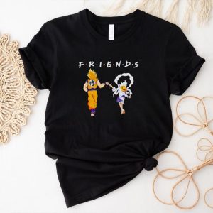 Goku Super Saiyan and Luffy Gear 5 Friends Tv show shirt