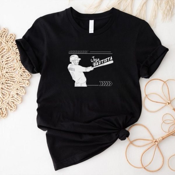 Jose Bautista Toronto Blue Jays baseball player action pose outline shirt