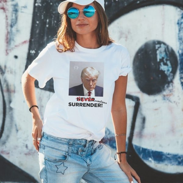 Men’s Trump mugshot sometimes surrender shirt