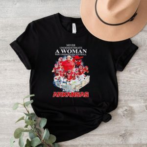 Never underestimate a woman who understands football and loves Arkansas shirt