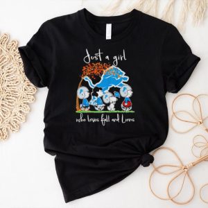 Peanuts Cartoon Just A Girl Who Loves Fall And Lions Shirt