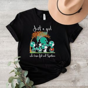 Fall and Spartans Shirt: Peanuts Just a Girl Who Loves Autumn