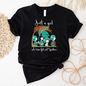 Peanuts just a girl who loves fall and Spartans shirt