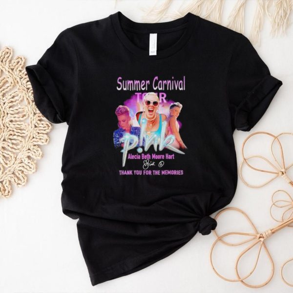 Pink Summer Carnival Tour Alecia Beth Moore Hart thank you for the memories shirt