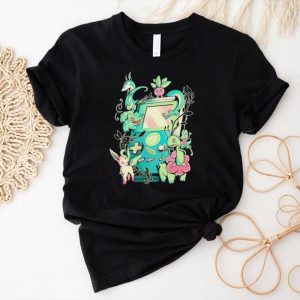 Pokemon grass game handheld game console characters gift shirt