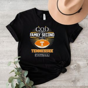 Rhinestone God first family second then Tennessee football shirt