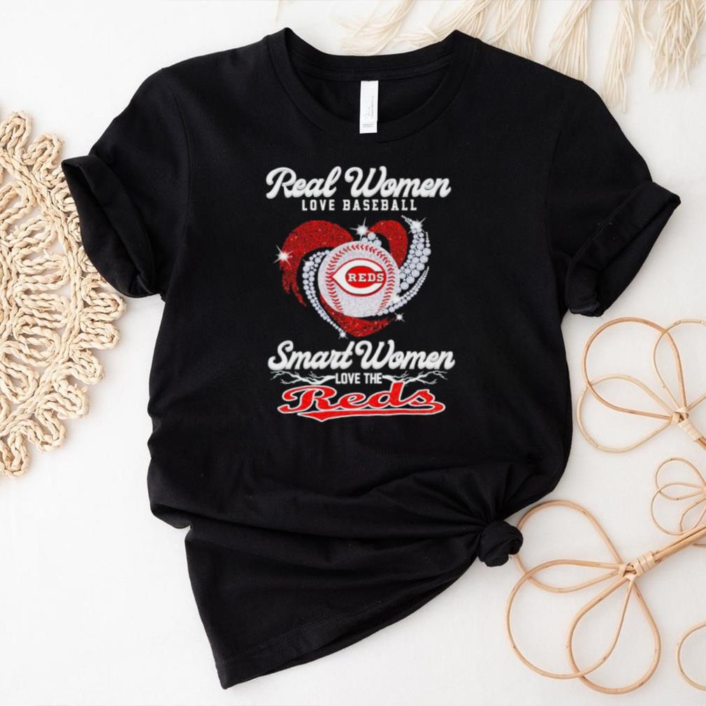 Rhinestone real women love baseball smart women love the Reds shirt