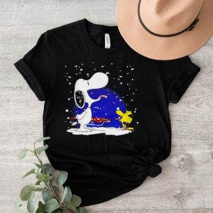 Snoopy and Woodstock licking the snow shirt