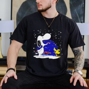 Snoopy and Woodstock licking the snow shirt