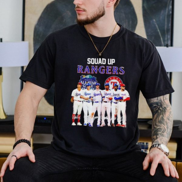 Squad up Rangers signatures shirt