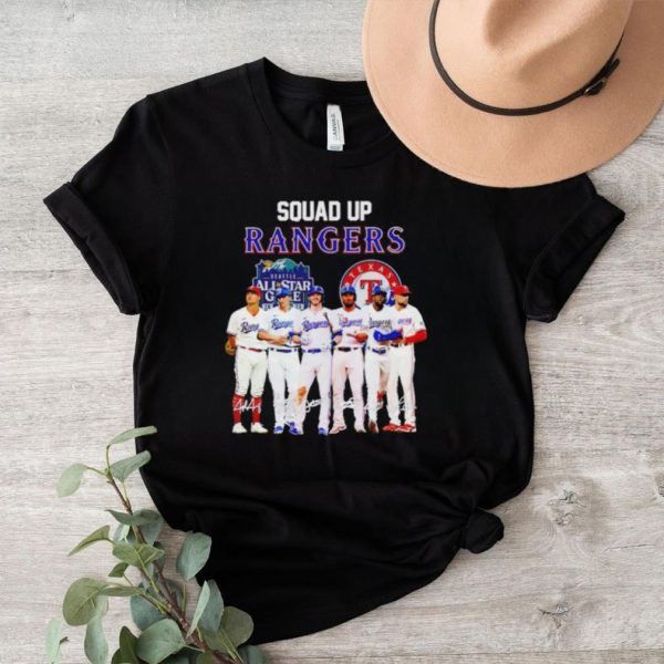 Squad up Rangers signatures shirt