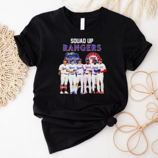 Squad up Rangers signatures shirt