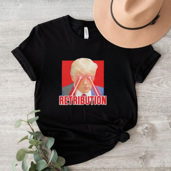 Trump mugshot Retribution with laser eyes shirt