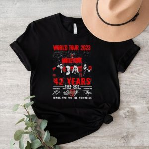 World Tour 2023 Motley Crue 42 years 1981 2023 thank you for the memories shirt