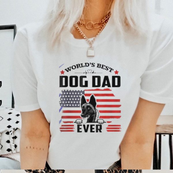 World’s Best Dog Dad Ever USA Flag Shirt