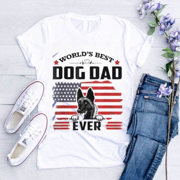 World’s Best Dog Dad Ever USA Flag Shirt