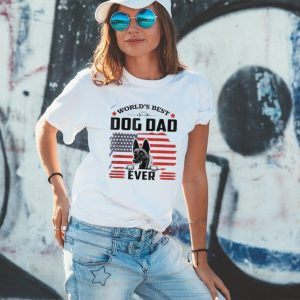 World’s Best Dog Dad Ever USA Flag Shirt