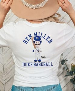 Duke Blue Devil baseball Ben Miller cartoon signature shirt