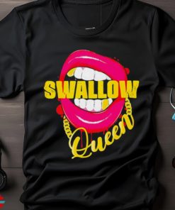 Adult Humor Swallow Queen Lips Golden Necklace Naughty Queen shirt