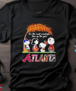 Atlanta sports Peanuts characters autumn it’s the most wonderful time of the year shirt