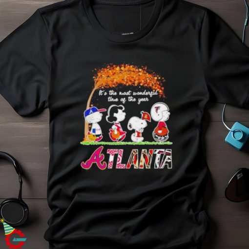 Atlanta sports Peanuts characters autumn it’s the most wonderful time of the year shirt