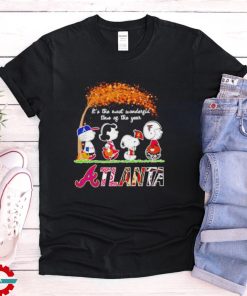 Atlanta sports Peanuts characters autumn it’s the most wonderful time of the year shirt