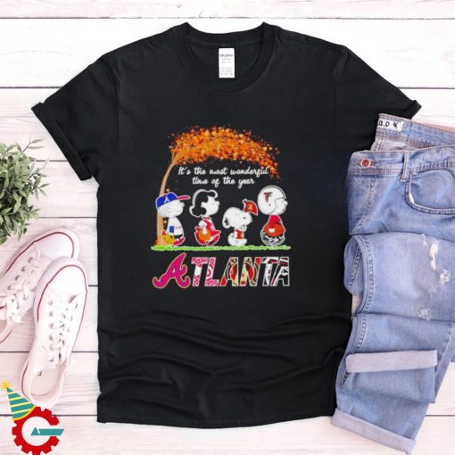 Atlanta sports Peanuts characters autumn it’s the most wonderful time of the year shirt