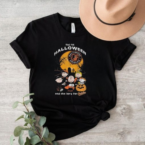 Baltimore Orioles Snoopy Peanuts Time For Halloween And Orioles Love Shirt